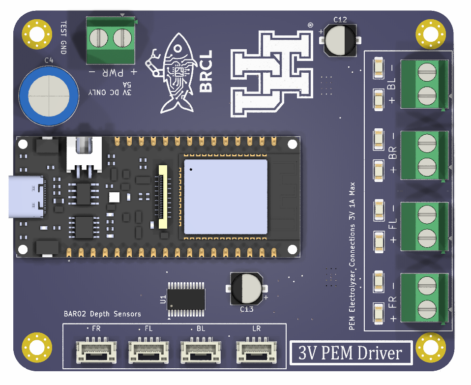 Low-Voltage Driver PCB for Four PEM-Electrolyzer BCDs