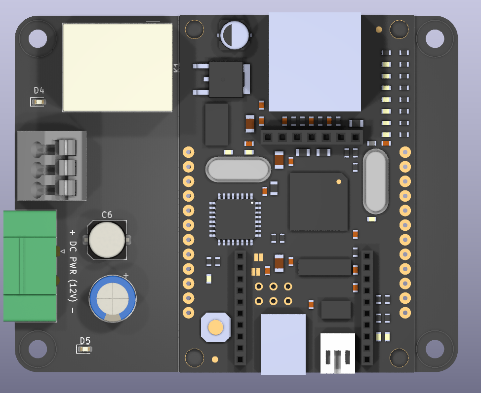 PCB top view render