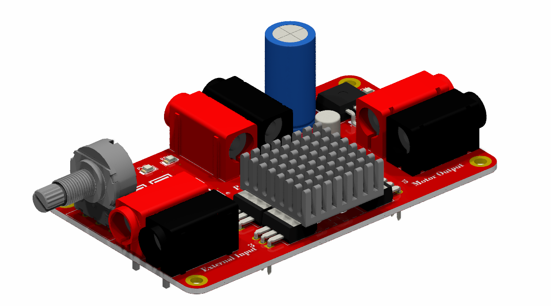 Motor driver PCB angled render