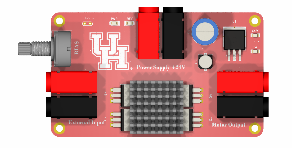 Motor driver PCB top render