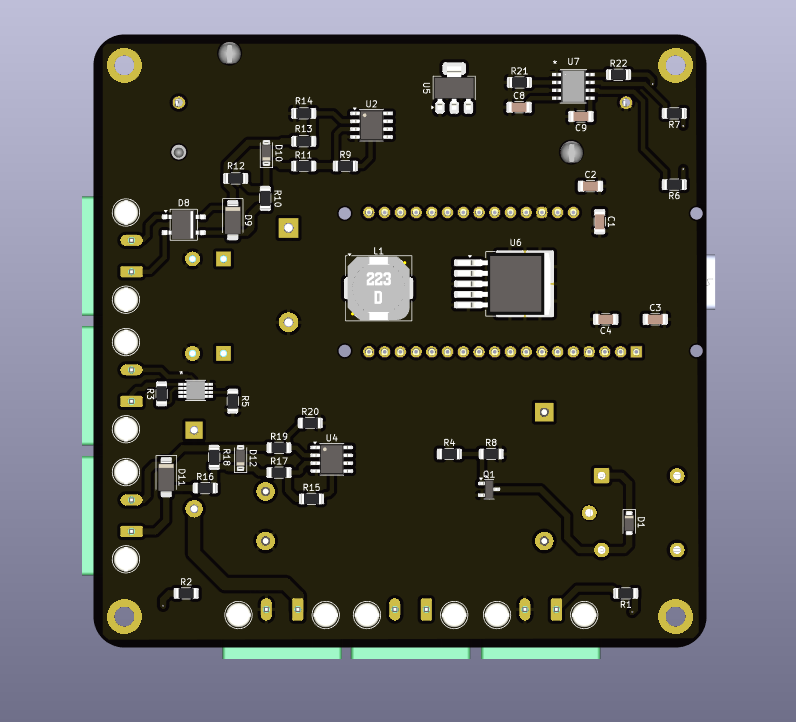 PCB layout render